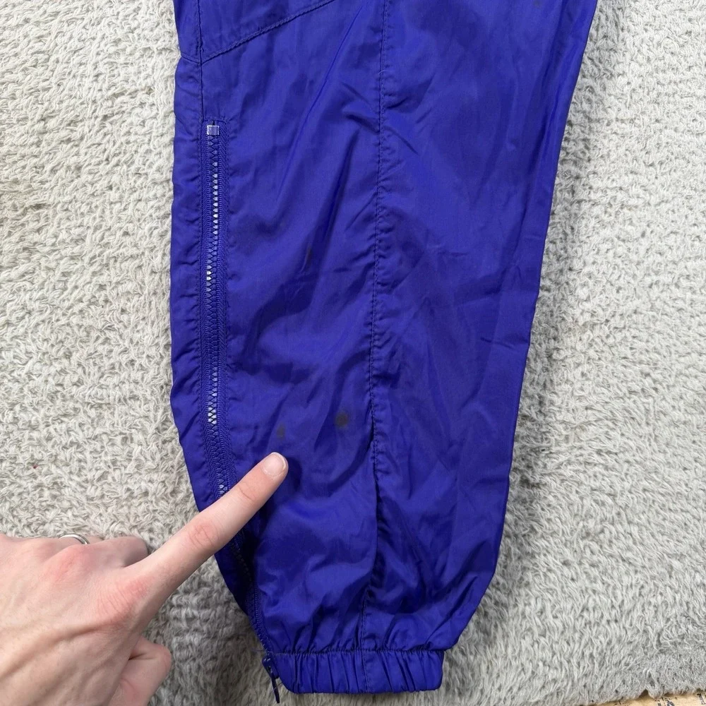 Vintage Nike Windbreaker Pants Mens Medium Purple Drawstring Gym 90s Joggers